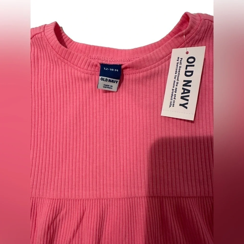 Old Navy Pink Ribbed Knit Dress Size 12-18 Months NWT